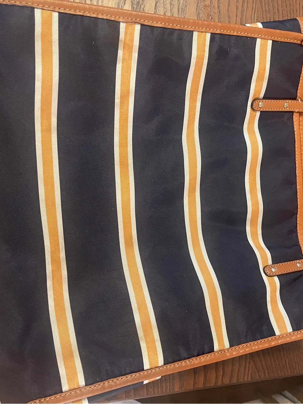 Kate‎ Spade Navy & Tan Striped Tote